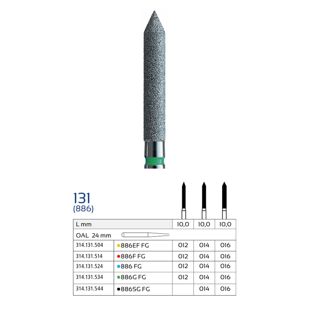 فرز الماسی استوانهای نوکتیز وردنت مدل 886 (Pointed Cylinder)