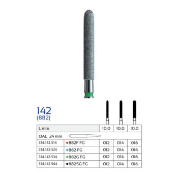 فرز الماسی استوانه‌ای سرگرد بلند وردنت مدل 882 (Round End Cylinder)