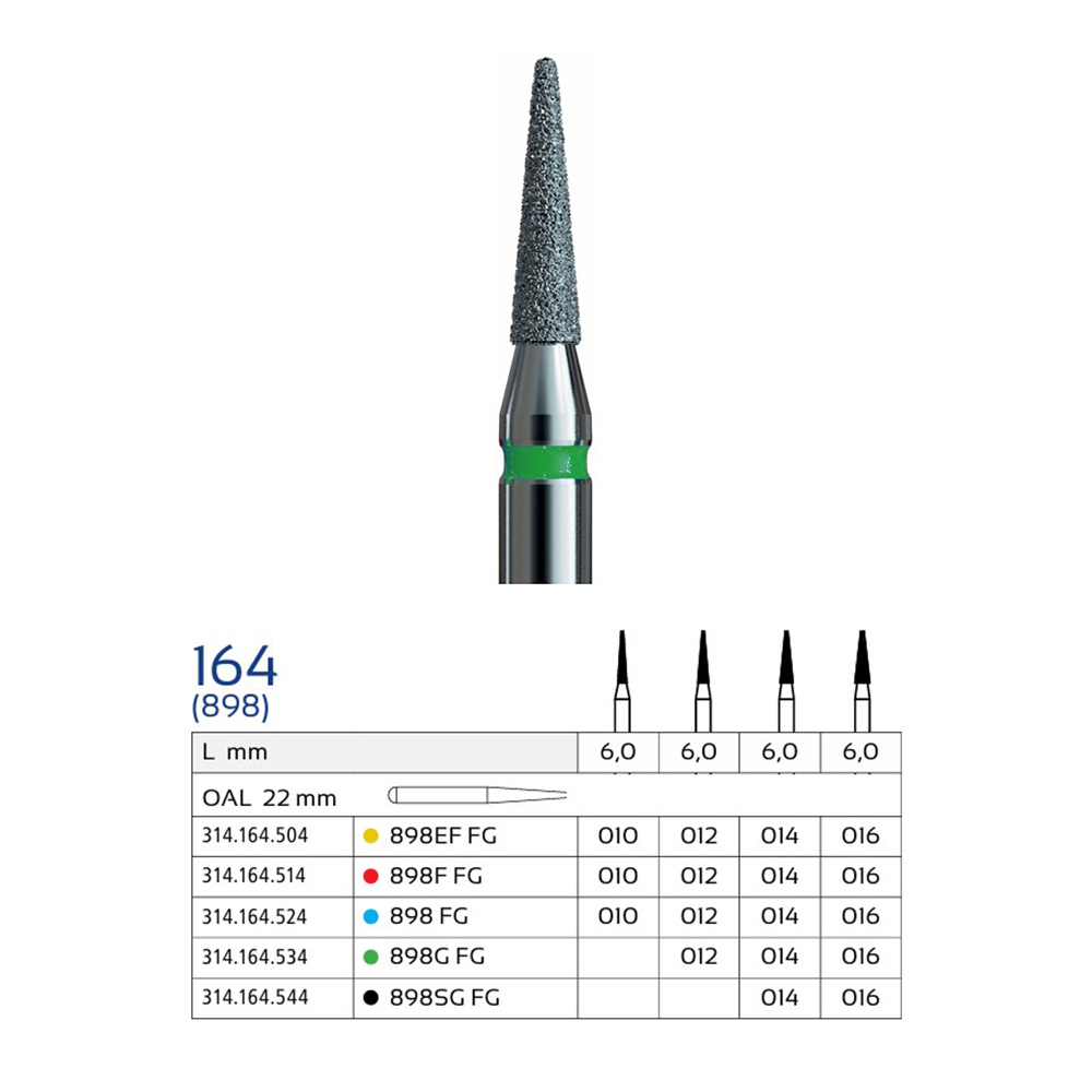 فرز الماسی مخروطی نوکتیز وردنت مدل 898 (Pointed Cone)