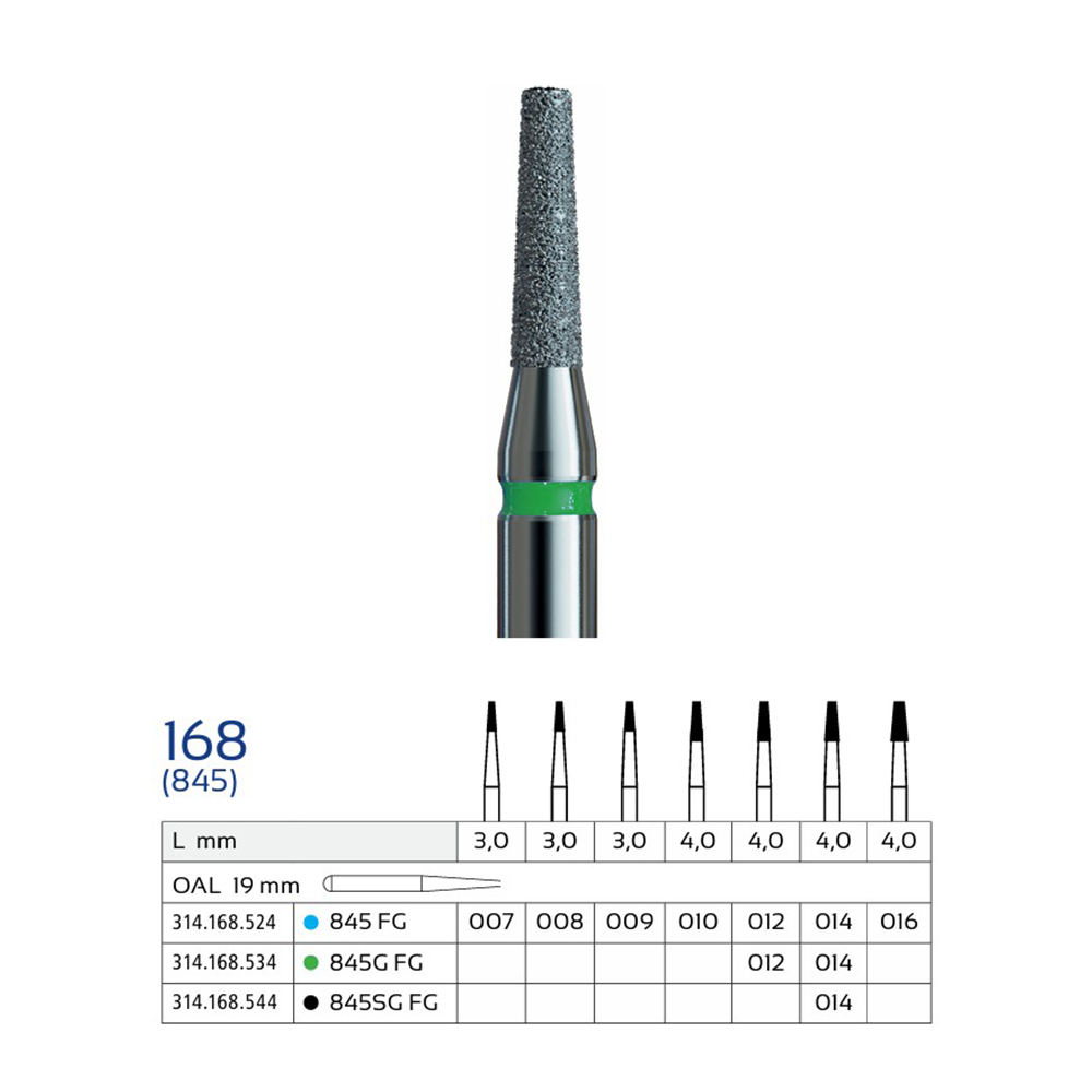 فرز الماسی مخروطی انتهای تخت وردنت مدل 845 (Flat End Taper)