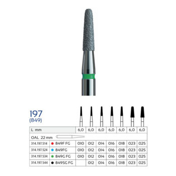 فرز الماسی چمفر وردنت مدل 849 (Round End Taper)