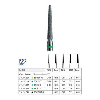 فرز الماسی چمفر وردنت مدل 852 (Round End Taper)