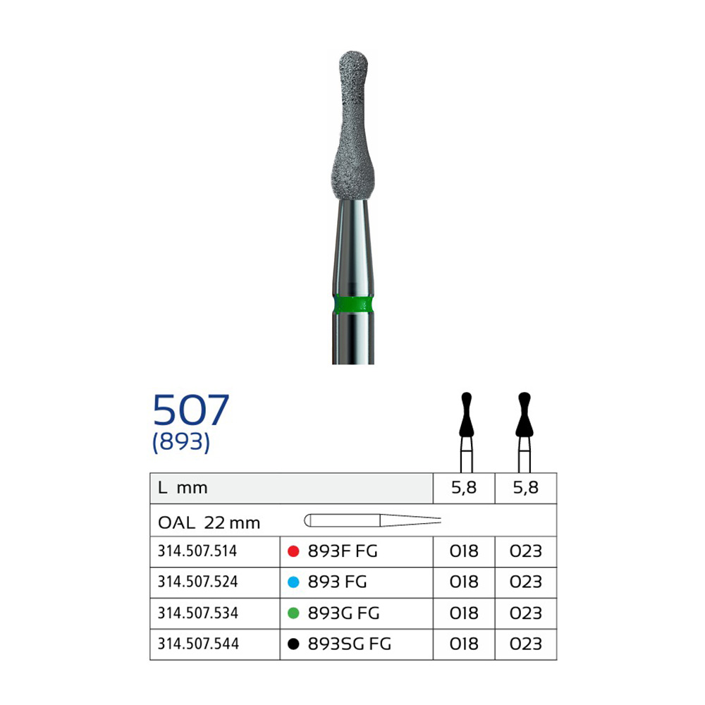 فرز الماسی نیمکروی مقعر وردنت مدل 893 (Hemispherical Concave)