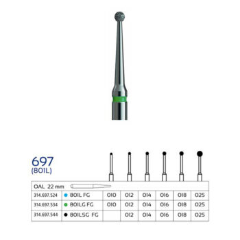 فرز الماسی کروی بلند وردنت مدل 801L (Long Round Diamond Bur)
