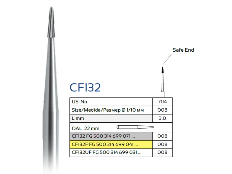 فرز کارباید پرداخت مخروطی انتهای ایمن وردنت مدل CF132